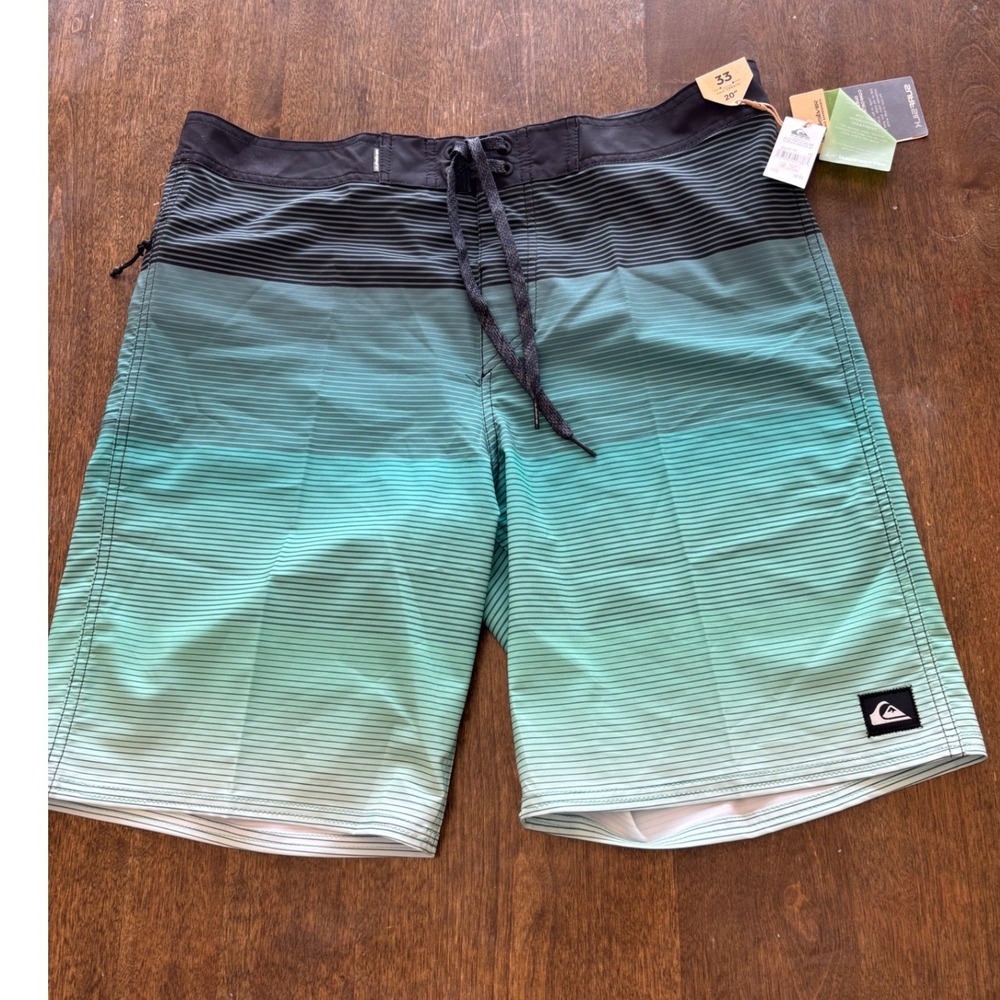 Quiksilver Mens Surfsilk Massive 20 Boardshorts Teal Black Stripe AQYBS03634 33